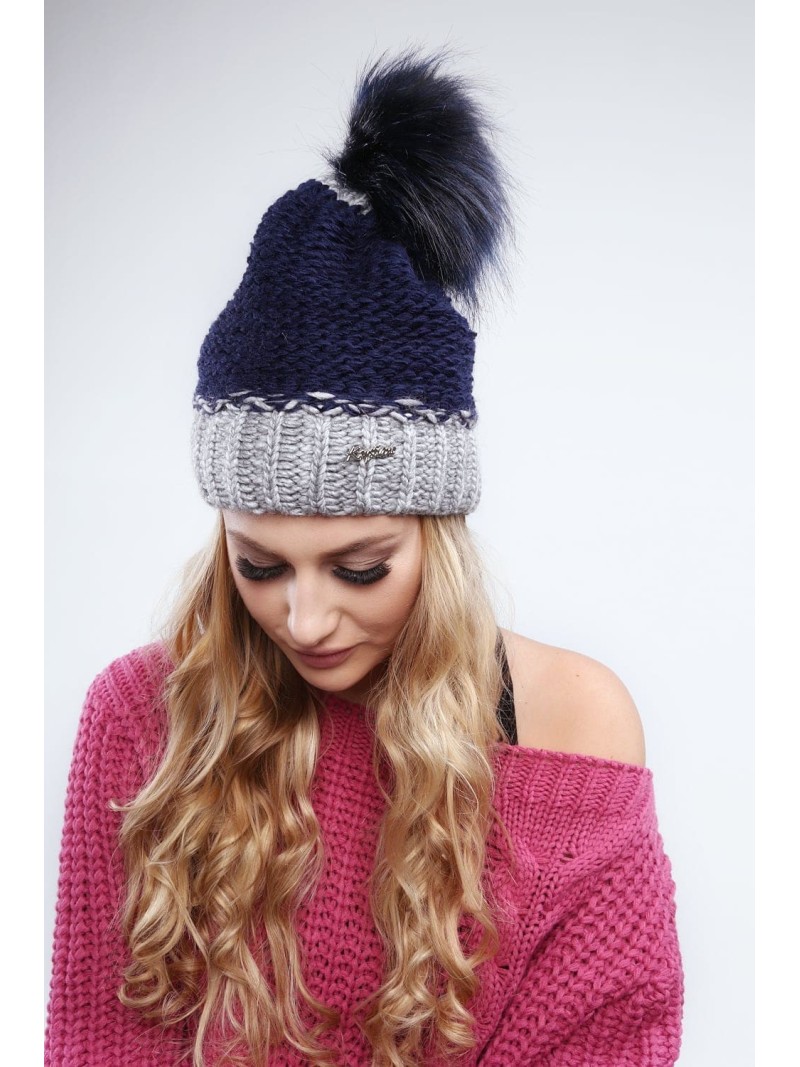 Navy blue winter hat C6 - Online store - Boutique